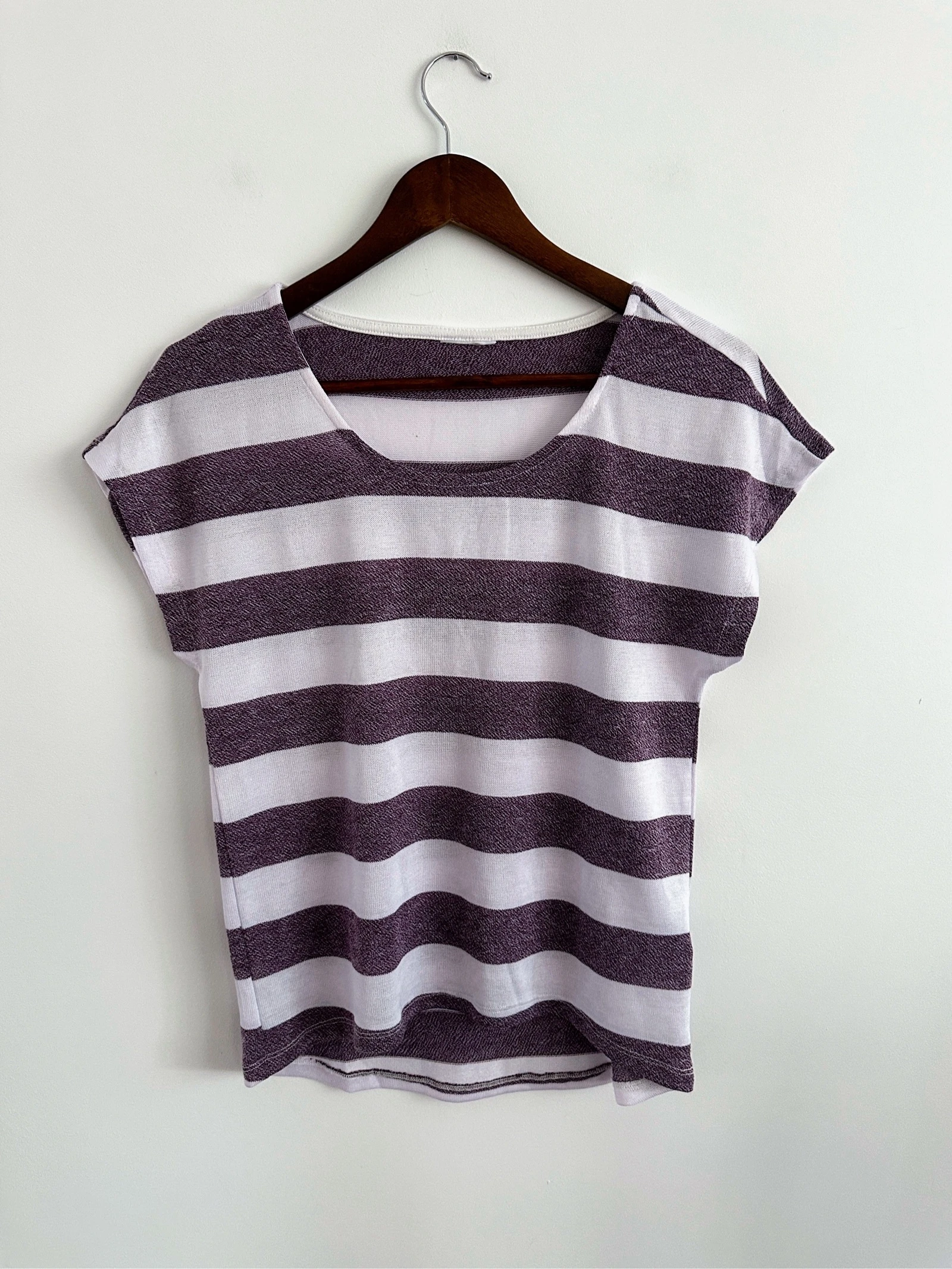 Camiseta de rayas lila y blanco / T-shirt marinera Infinity Woman M